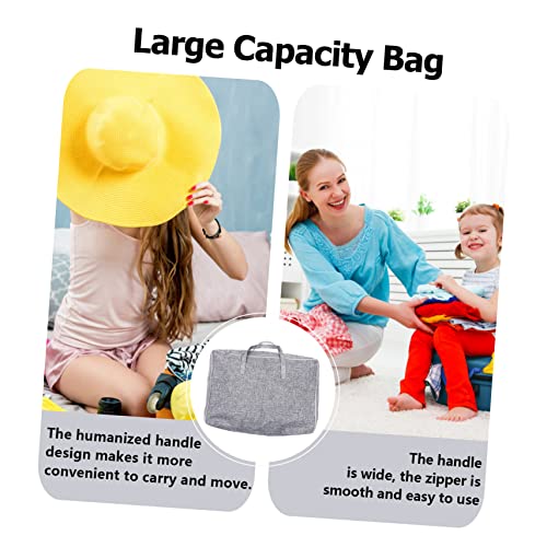 Large Capacity Cotton Linen Storage Bag for Clothes and Bedding Portable Travel Organizer Reinforced Handles for Outdoor Fitness and Moving Supplies