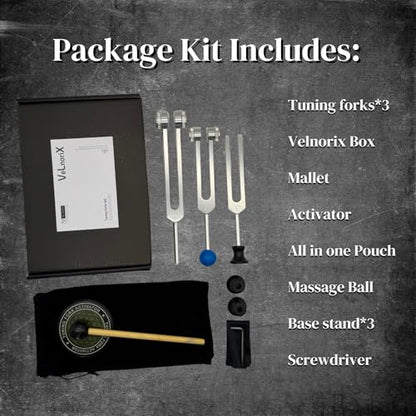 Tuning Forks for Healing Set (128Hz, 256Hz, 512Hz), Yoga and Meditation Accessories & Sound Therapy Devices, Sound Healing Instruments for Chakra, A Good Gift for Women and Meditation Beginner
