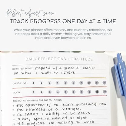 Evening Reflections & Gratitude Journal - Daily Mindfulness & Self-Care Notebook, A5 Lay-Flat Binding, Vegan Leatherette Cover, Bedtime Companion for Positive Intentions