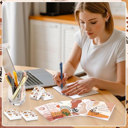 Mooliwe 24 Sets Mother's Day Positive Affirmation Gifts Bulk, Boho Self Care Package-pocket Tissues, Notepads, Ballpoint Pens & Organza Bags, Encouragement Gifts for Mom, Employees, Teachers, Coworker