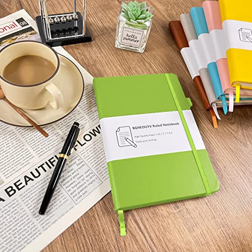Notebook Journal, College Ruled Notebook Lined A5 160 Pages,Hard Cover Journals for Writing, Notebooks for Work Office School Women Men,5.7 inches x 8.4 inches(Green) - color: Green