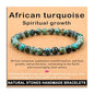 AD Beads Handmade Gemstone Stretch Elastic Bracelet Crystal Healing Reiki Nature's Beauty and Spiritual Essence Unisex - color: African Turquoise (Spiritual Growth), size: 6mm