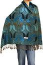 Falari Women's Reversible Paisley Pashmina Shawl Wrap Scarf For Evening Dresses Festivals Any Occasions All Seasons 80"x27" - color: Style 2 - Blue
