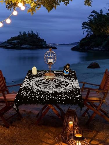 Indian Consigners Altar Cloth Triple Moon Goddess Silver Witchcraft Alter Tarot Spread Top Cloth Wiccan Square Spiritual 18 by 18 Sacred(Triple Moon Goddess Silver Gold) - color: Triple Moon Goddess Silver
