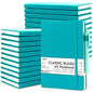 24 Pack Journal Notebook for Work, Feela Business Notebook Bulk Hardcover Lined Writing Journal with Pen Holder for Men Women Note Taking, with 24 Black Pens, 120 GSM, 5.1”x8.3”, A5, Emerald - color: 24 Pack emerald