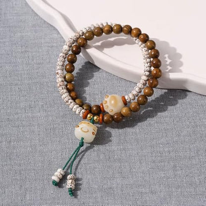 Natural Star Moon Bodhi Bracelet for Women Men Double-loop Winding Star Moon Bead Bracelet Meditatioon Healing Anxiety Relief Energy Buddha Bead Bracelets Birthday Gift - color: Bodhi 71