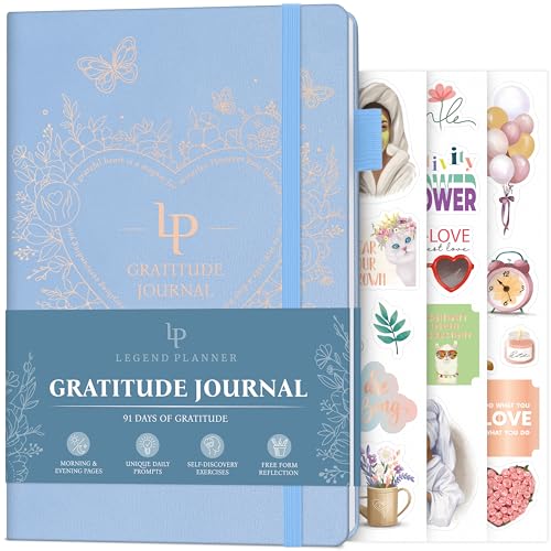 Legend Gratitude Journal – Guided Daily Journal to Foster Positivity & Happiness – Grateful Notebook to Write In – Inspirational Affirmation & Thankful Notebook – Hardcover (Periwinkle) - color: Periwinkle gold foil