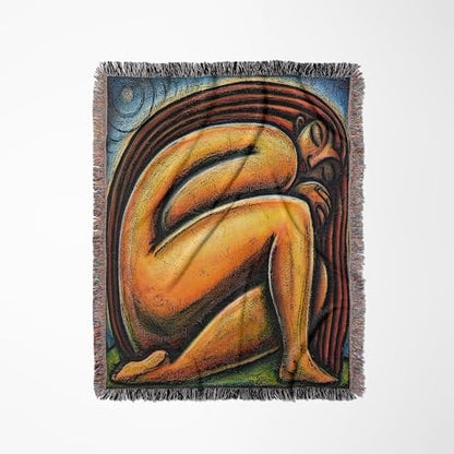 3dRose Moonlight Meditation Spiritual Women Woman Woven Blanket