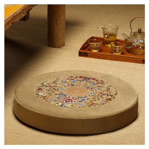 Round Meditation Cushion Mat Set with Washable Velvet Cover, Larger Yoga Mat Bolster Floor Pillows Seating for Adults Meditation Accessories yellow-60cm - color: Yellow, size: 60cm