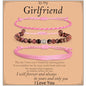 QOGIR Handmade Healing Bracelet,6mm Natural Gem Stone Bracelet rope bracelet - color: Black Rhodonite(To Girlfriend), size: 6mm