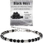 LPBeads Beaded Bracelets for Women Energy Gemstone Charm Jewelry Adjustable Bracelet Gifts for Mom, Daughter, Wife, Friends, Bestie - color: Black Onyx