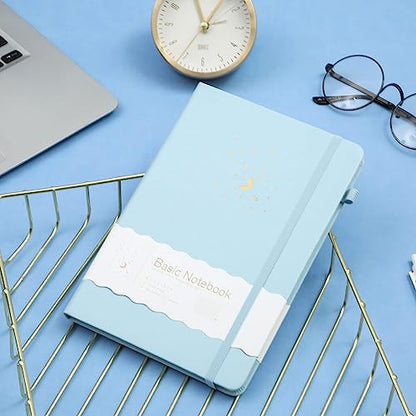 CAGIE Lined Journal Notebook for Work, 196 Pages, Medium 5.7" x 8.3", Hardcover Notebook Journal with Pen Loop, (Sky Blue Ruled), Gifts - color: 02 Sky Blue