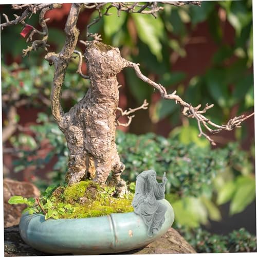 TOYANDONA Decorative Buddha Figurine for Zen Gardens Sandstone Monk Statue for Fish Tanks Bonsai Landscape Ornament Tranquil Outdoor Decor Sandstone Craft