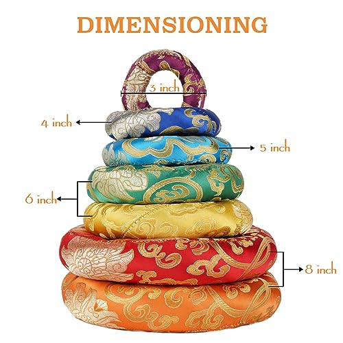 Tibetan Singing Bowl Accessories Silk Ring Cushions Handmade in Nepal Round Cushion for Sound Bowls Meditation Accessories