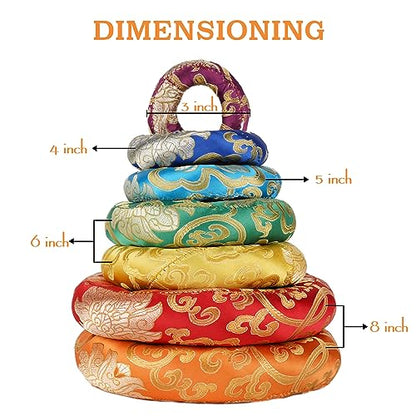 Tibetan Singing Bowl Accessories Silk Ring Cushions Handmade in Nepal Round Cushion for Sound Bowls Meditation Accessories
