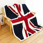 UKELER Flannel Sherpa Throw 60'' x 50'' Union Jack Fleece Blanket Soft Comfy Flannel Blanket Throws for Bed/Couch/Sofa/Office/Camping - color: B-union Jack, size: 50''x60''