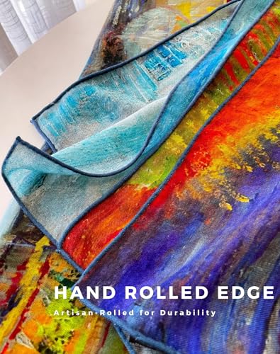 PoeticEHome Cashmere Scarf Wrap 36"x36" - Featherlight & Wrinkle-Free Artistic Square Shawl for Travel & Office, Gift Ready - color: Gleize Bridge - 36"