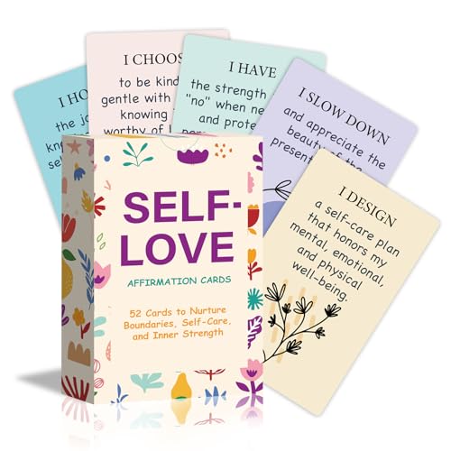 52 Self Love Affirmation Cards with Action Plans. Daily Inspirational Meditation Mindfulness Relaxation Stress, Relief Gifts for Women, Positive Anxiety Relief, Relaxing Spiritual Gifts