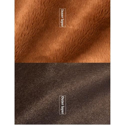 Unisex Meditation Hooded Cloak Winter Oversized Coat Double Layer Plush Poncho Cape One Size Length 100cm - color: Brown
