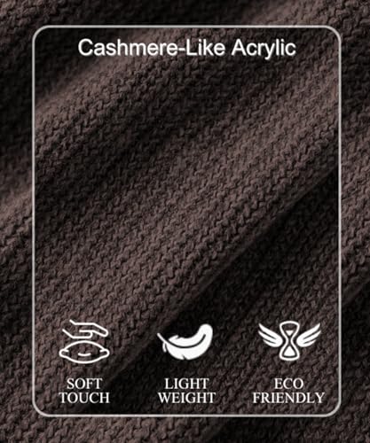 Ferand Shawl Wraps for Women, Cozy Lightweight Poncho Cape with Pockets, Warm for Fall Winter Travel - color: Brown