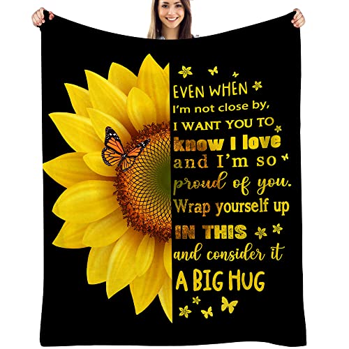 Sunflower Gifts for Daughter, Birthday Gift for Daughter from Mom Dad, to My Daughters Blanket, Inspirational Gift for Women 50" x 60" - color: Sunflower-to Daughter, size: 50 inches x 60 inches