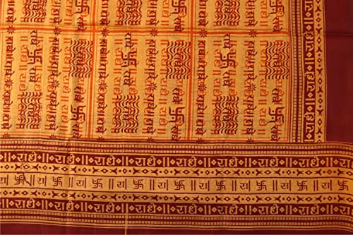 ASHIRWAD 100% Cotton Meditation Yoga Scarf Shawl Large Beach Wrap Hindu Prayer Stole OM Hare Krishna print | AE000060-00 - color: Scarf-01