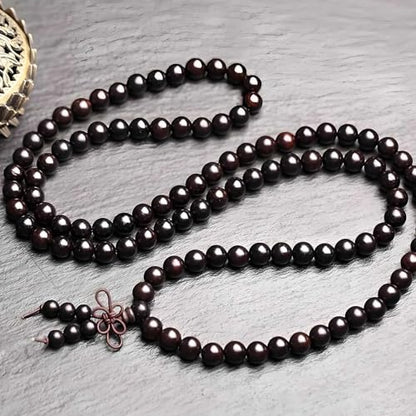 Zen Dear Unisex Natural Ebony Wood Buddhist Prayer Bead Necklace Bracelet Tibetan Prayer Mala Beaded Black - style: 08mm 108beads