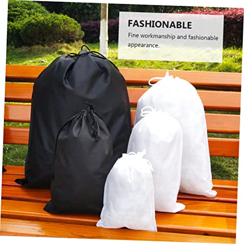 POPETPOP Set of 15 Non-woven Fabric Storage Bags Double Drawstrings Vacuum Storage Pouches Dustproof for Home Outdoor Use