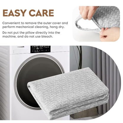 Camping Pillow Shredded Memory Foam Pillow, Compressible Travel Pillow Breathable Cover, Ideal Backpacking Airplane Hiking - color: Light Gray, size: S-16 X 12 Inch