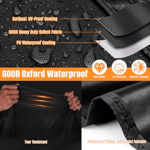 LYHNMW Outdoor Cushion Storage Bag, 600D Oxford Fabric Waterproof Extra Large Patio Furniture Bag, Cushion Organizer Bag with Zipper & Padded Handle(32"L x 32"W x 24"H) - size: 32"L x 32"W x 24"H