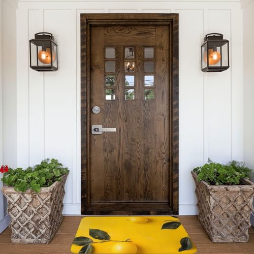 Yellow Lemon 1 Printed Flannel Non - Slip Floor Mat 16x24in - Soft Plush Microfiber Rug for Every Indoor Space - color: Yellow Lemon 1