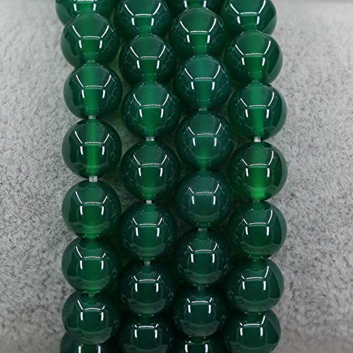 Keleny Gem Semi Precious Gemstones 8mm Natural Stone Round Beads Rock Crystal Jasper Stretch Bracelet 7 Inch Unisex - color: Dyed Green Agate