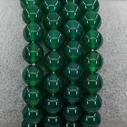 Keleny Gem Semi Precious Gemstones 8mm Natural Stone Round Beads Rock Crystal Jasper Stretch Bracelet 7 Inch Unisex - color: Dyed Green Agate