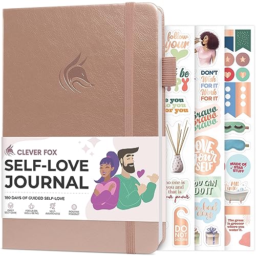 Clever Fox Self-love Journal – Guided Self-Discovery Log for Self-care, Reflection & Self-help, Mental Health, Gratitude & Mindfulness (Rose Gold) - color: Rose Gold