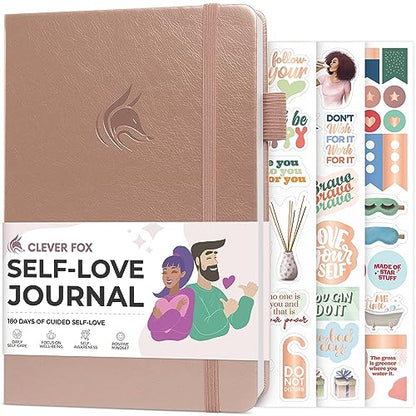 Clever Fox Self-love Journal – Guided Self-Discovery Log for Self-care, Reflection & Self-help, Mental Health, Gratitude & Mindfulness (Rose Gold) - color: Rose Gold