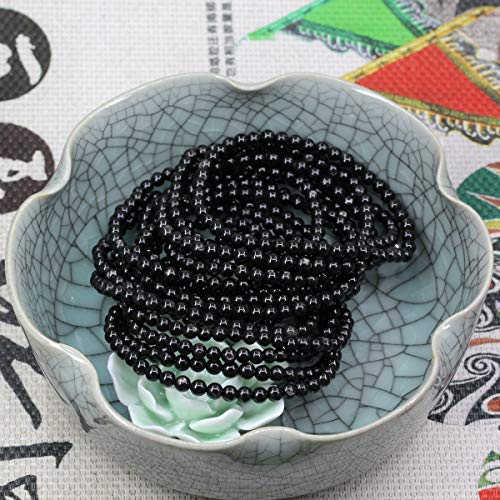 Keleny Gem Semi Precious Gemstones 4mm Round Beads Crystal Stretch Bracelet 7 Inch Unisex - color: Black Hypersthene