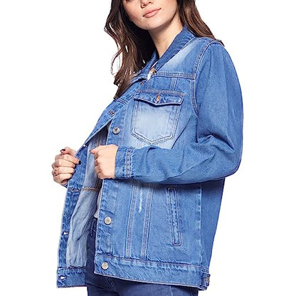 Inhale the Future Exhale the Past Women's Casual Denim Jacket - Gifts for Mindfuls - Mindfulness Women Stuff - color: Light Washed, size: X-Large