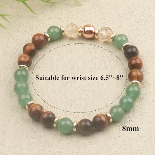 KSQS Healing Stone Bead Bracelet for Women, Natural Gemstones Balance Protection Bracelet, Spiritual Crystal Beads Bracelet Anxiety Relief with Meaning Card - style: Good Fortune