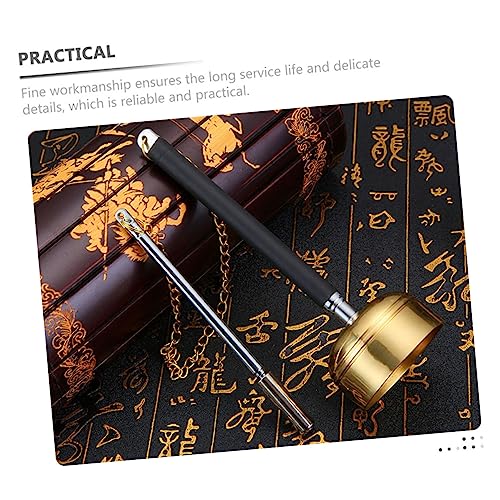 Adjustable Copper Bell Yin Qing Chime Meditation Sound Instrument for Buddhist Prayer and Temple Use Delicate Handbell for Spiritual Practices