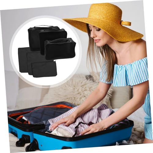 FOMIYES Closet Organizer Bag Set 6pcs Storage Bag Window Fabric Storage Bin for Blankets Clothes Luggage