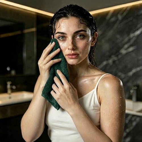 RIVERSIDE Pack of 24 Wash Cloths for Showering, 12 x 12 Inches, Super Soft & Absorbent, 100% Cotton Washcloths Premium Quality Flannel Face Cloths for Bathroom, Gym, Spa (Hunter Green, 24 Pack) - color: Hunter Green