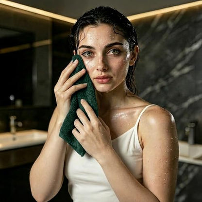 RIVERSIDE Pack of 24 Wash Cloths for Showering, 12 x 12 Inches, Super Soft & Absorbent, 100% Cotton Washcloths Premium Quality Flannel Face Cloths for Bathroom, Gym, Spa (Hunter Green, 24 Pack) - color: Hunter Green