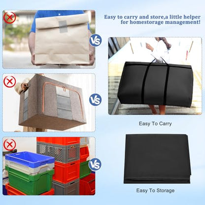 2 Pack 180L Large Storage Bag, Garden Furniture Cushion Storge With Zip Waterproof Sturdy Oxford Moving Clothes Storage Bags Organizer Bags for Bedding Duvets Pillows Clothes