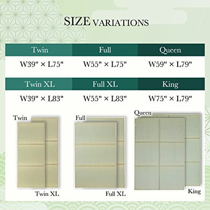 FULI Japanese Tatami Mattress, Foldable Igusa Rush Grass Tatami Rug, Natural Japanese Floor Mattress Mat Made in Japan, Full XL - size: Full XL (83"L x 55"W x 0.5"Th), style: Foldable Mat