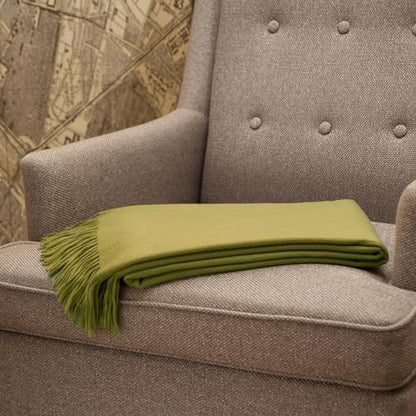 CUDDLE DREAMS Premium Cashmere Throw Blanket with Fringe, Luxuriously Soft (Bamboo Green) - color: Bamboo Green