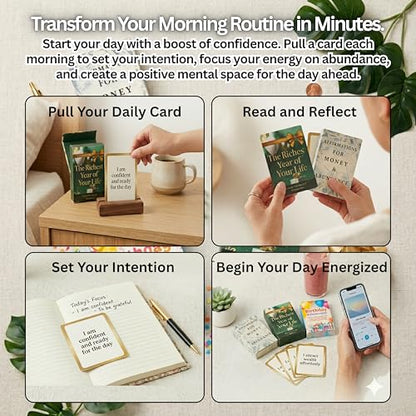 Isaac Liev Positive Daily Affirmation Cards For Women, Money & Wealth (Richest) Positive Affirmations Deck for Manifestation, Abundance & Success Mindset - style: 3-PACK -52 Birthday Cards, Money Abundance Affirmations, Richest Birthday
