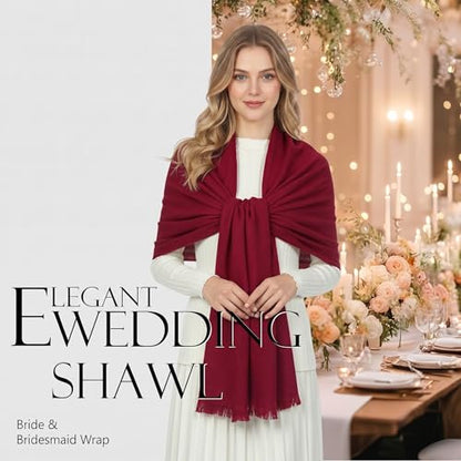 Shawl Wraps for Women Pashmina Shawls and Wraps for Evening Dresses Large Soft Scarf Winter Scarf Wedding Shawl… - color: Wine