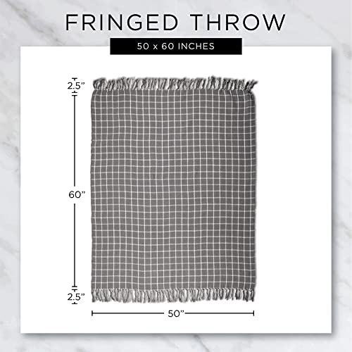 DII Global Diamond Stripe Woven Throw, 50x60-Inch, Mineral - color: Mineral
