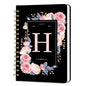 Lined Spiral Journal Notebook, A5 College Ruled Spiral Notebook for Women, Hardcover with Elegant Design for Work and Note-Taking, 5.5 * 8.25 inch, 160 Pages, Letter H - color: H