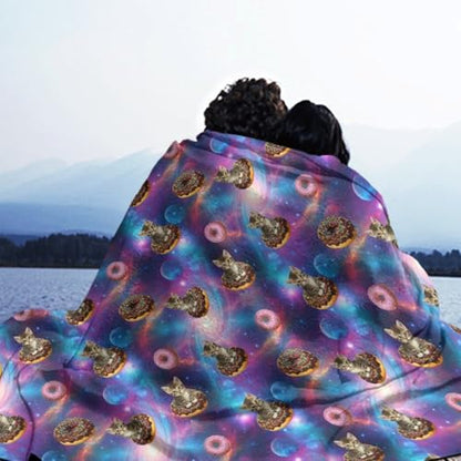 Kids Adults Soft Cozy Blanket, Galaxy Doughnut Donut Cat Keep Warm Throw Wrap Oversized Wearable Blanket, School Blanket - color: Pattern 10, size: 60x80inch-adults